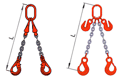 Zawiesia łańcuchowe dwuciegnowe wg normy PN-EN 818 Kl.10