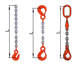 Zawiesia łańcuchowe jednociegnowe wg normy PN-EN 818 Kl.8