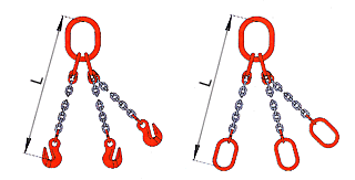 Zawiesia łańcuchowe trzycięgnowe wg normy PN-EN 818 Kl.8