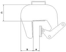 UCHWYT DO PODNOSZENIA KRĘGÓW BETONOWYCH TYP UB - WYMIAR
